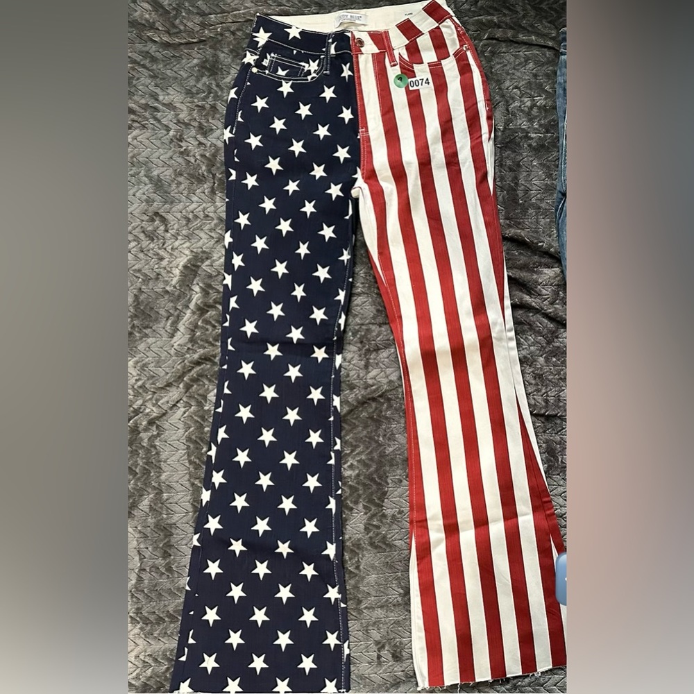 Judy Blue American Flag Patriotic Star & Stripe Jeans - Red, White, Blue